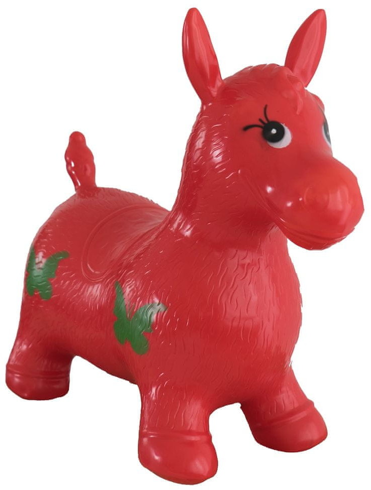 Teddies skoczek koń gumowy 49x43x28 cm czerwony