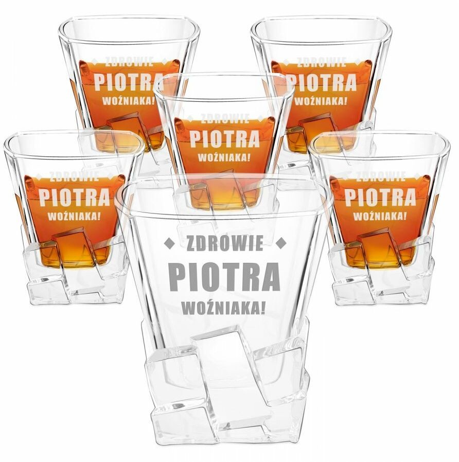 Murrano Szklanki do whisky x6 z grawerem dla niego 6xSZIB-030
