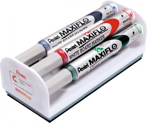 Pentel MARKERY DO TABLIC MAXIFLO MWL5S KOMPLET+ GĄBKA (0B) MWL5S-4N