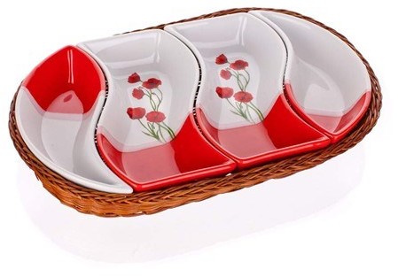 Banquet Red Poppy 4-częściowa taca do serwowania, 601559RP