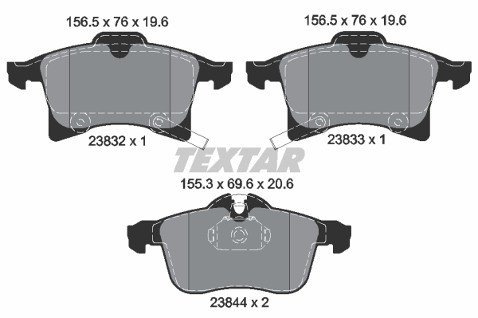 TEXTAR Klocki hamulcowe - komplet 2383201
