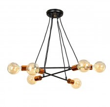 Emibig Bravo lampa wisząca 6-punktowa czarna 473/6 473/6