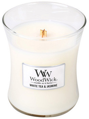 WoodWick średnia White Tea & Jasmine świeca 100h 92062