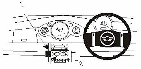 Brodit ProClip uchwyt do Mini Cooper 01-06/Convertible 01-07 (pojazdy z kierownicą po prawej stronie) 653013