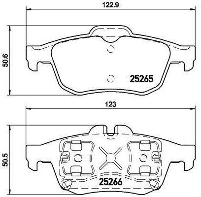 BREMBO Zestaw klocków hamulcowych, hamulce tarczowe P 68 057