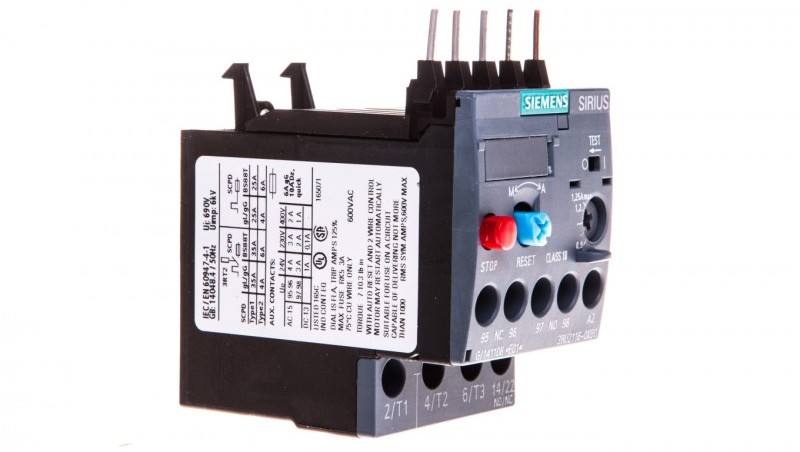 Siemens Przekaźnik termiczny 0.9-1.25A S00 3RU2116-0KB0 3RU2116-0KB0