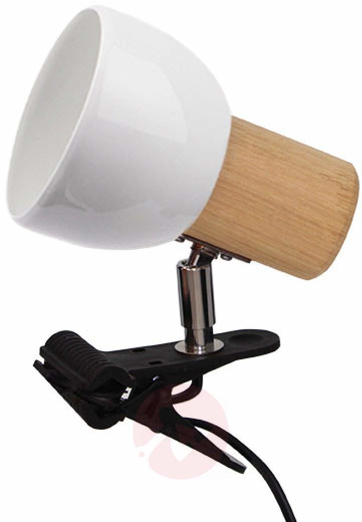 SpotLight Niewielka lampa z klipsem Clampspots, dąb