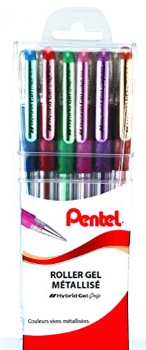 Pentel Hybrid Gel Grip rollerball Pen 0,6 MM końcówka 0,3 MM szerokość linii Czarny K118M/6