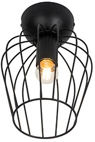 QAZQA Nowoczesna lampa sufitowa czarna - Palica