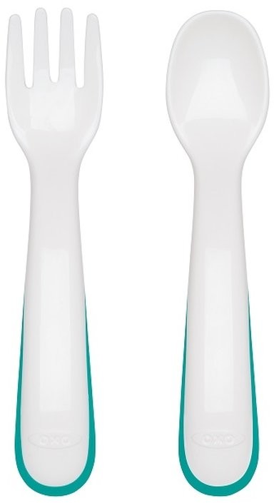 Oxo Sztućce Plastikowe w Etui 12m+ Teal