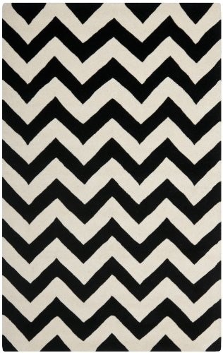 Safavieh CHT715 A crosby ręcznie ze wzorami dywan, wełna, kość słoniowa/czarnym CHT715A-4