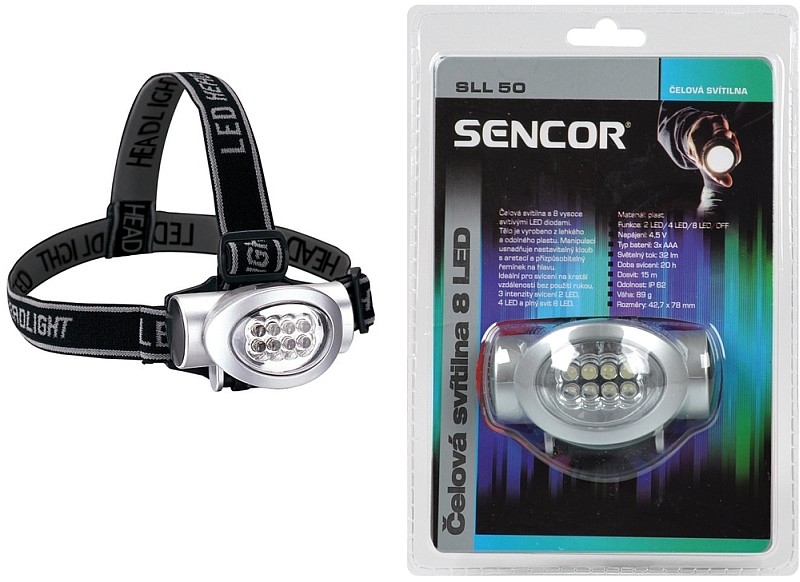 SENCOR SLL 50 Latarka czołowa 8 LED 3xAAA 35032999