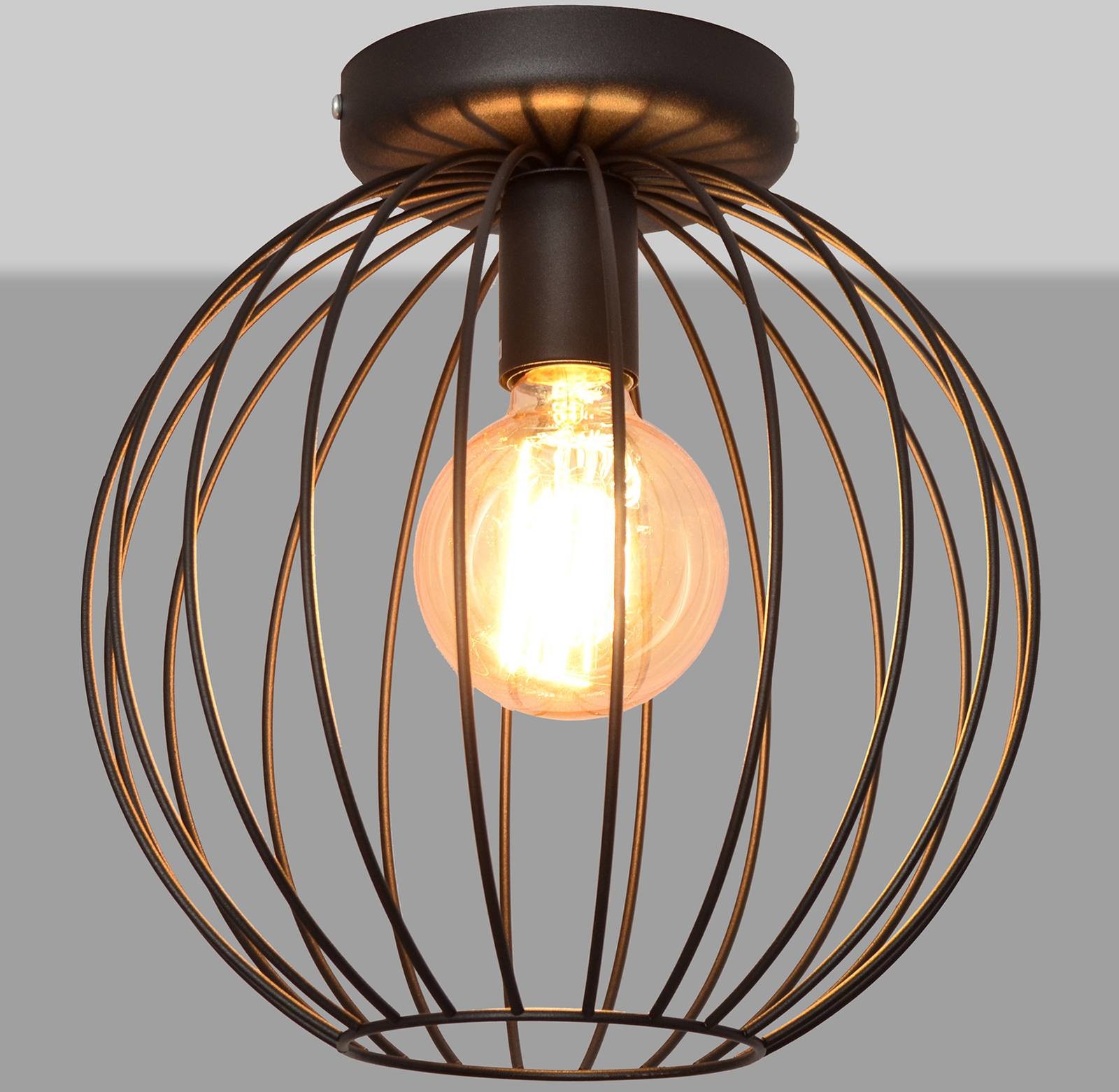 EULUNA Lampa sufitowa Cumera z klatkowym kloszem,  30 cm