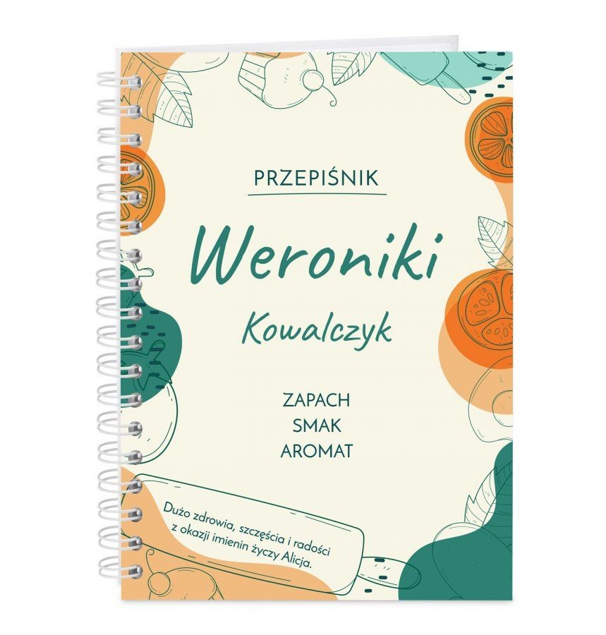 Murrano Przepiśnik kołonotatnik na przepisy z nadrukiem dla niej na imieniny KZ-COOK-022