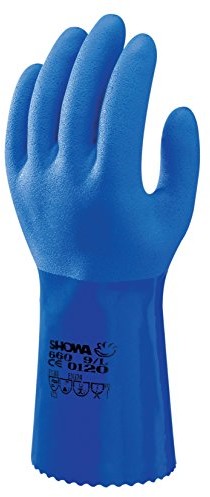 Showa 660 Oil Resistant Hands obuwie ochronne przed środkami chemicznymi, getauchtes PCW, niebieski 660 (EXTRA LARGE - SIZE 10)