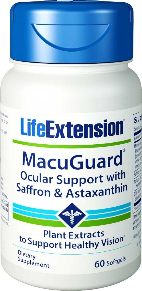 Life Extension MacuGuard Wsparcie dla Oka z Szafranem i Astaksantyną, 60 kaps.