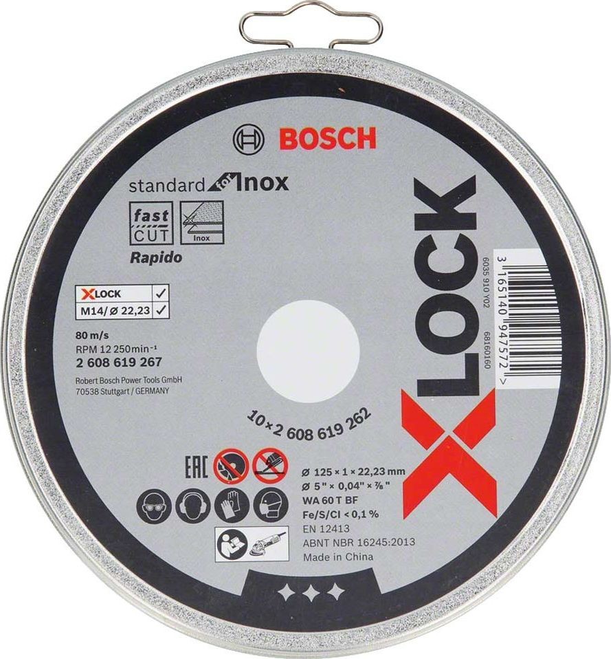 Bosch X-LOCK tarcza 125 10 sztuk 125x1x22,23 mm 2608619267 2608619267