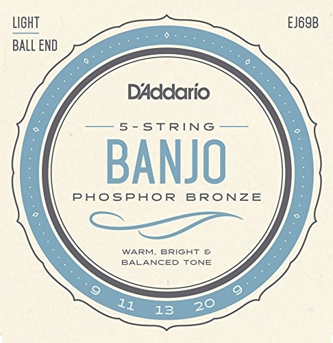 D'Addario ej69b Banjo zestaw saiter 5 ball End/fosforu z brązu EJ69B