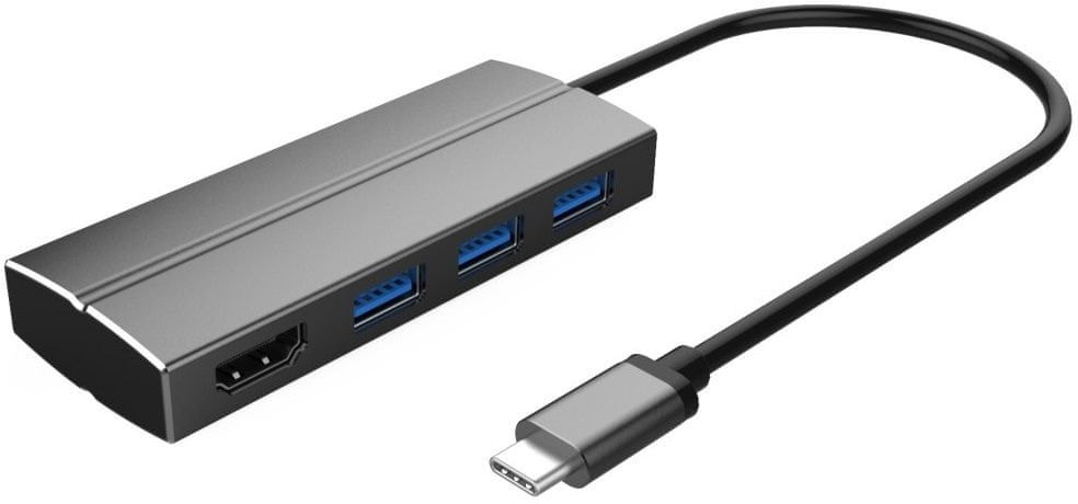PremiumCord Adapter USB 3.1 Type C male na HDMI female + 3× USB 3.0 aluminium ku31hdmi06 # Teraz raty 10x0% tylko do 2019 12 14!