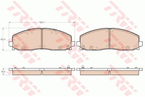 TRW Zestaw klocków hamulcowych, hamulce tarczowe GDB1944