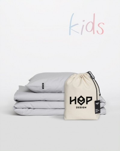 HOP DESIGN Pościel Perkal 90x120 Hop Design Kids Pure Jasny Szary 113A-72944