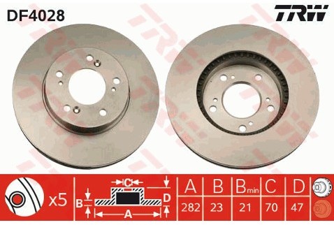 TRW Tarcza hamulcowa DF4028