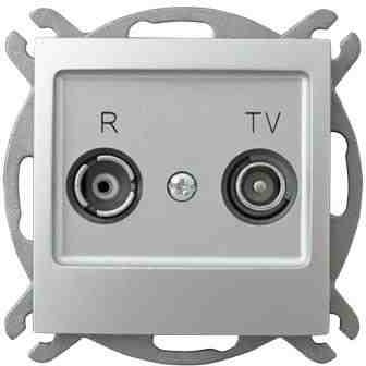 LEDart antenowe RTV końcowe ZAR bez ramki - Ospel Impresja GPA-YK/m/18, kolor srebrny