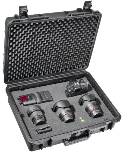 Mantona Outdoor futerał ochronny, pasuje do lustrzanki DSLR, kamery sportowej GoPro i wielu innych,rozmiar L, wodoszczelny, wstrząsoodporny, pyłoszczelny, czarny 18509