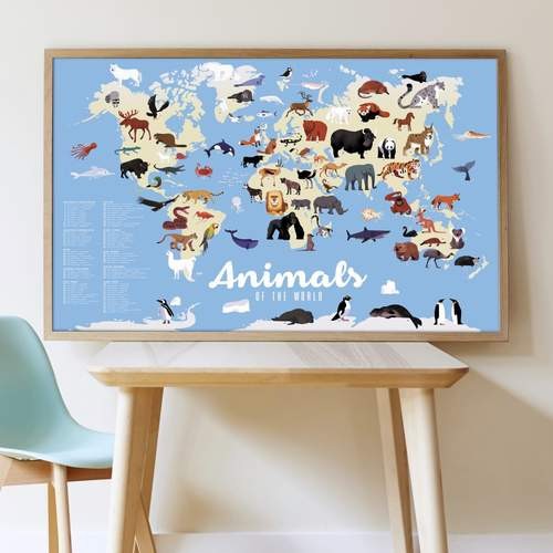 Poppik Plakat  Wyklejanka Zwierzęta Świata