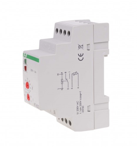 F&F Regulator temperatury RT-822B; zakres temperatur 30÷60°C; bez sondy montaz na szynie DIN, styk: 1NO/NC 230V AC RT822B