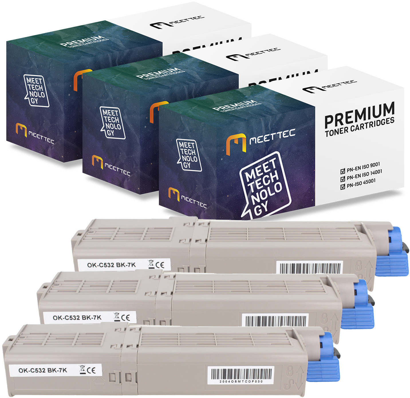 3 x Toner do Oki C532dn C542dn MC563dn MC573dn Bk