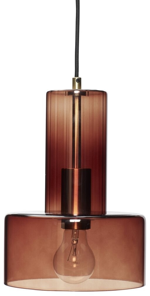 Hübsch SCANDI Lampa Wisząca Szklana - Brązowa 991303