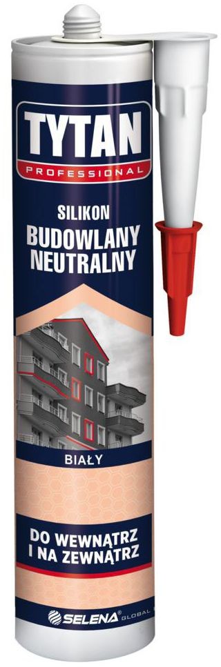Tytan Silikon BUDOWLANY NEUTRALNY 280 ml Biały Do wewnątrz i na zewnątrz