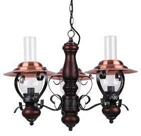 Rabalux ŻYRANDOL klasyczna Lampa naftowa OPRAWA wisząca ENNA 7860 IP20 drewno-miedź Czarny przezroczysty