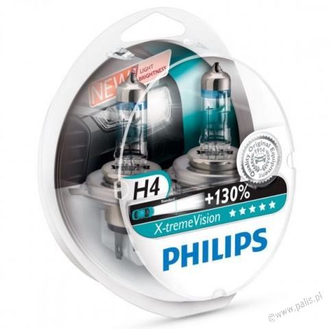 Philips Żarówka H4 12V X-treme Vision +130% 2szt 12342XV