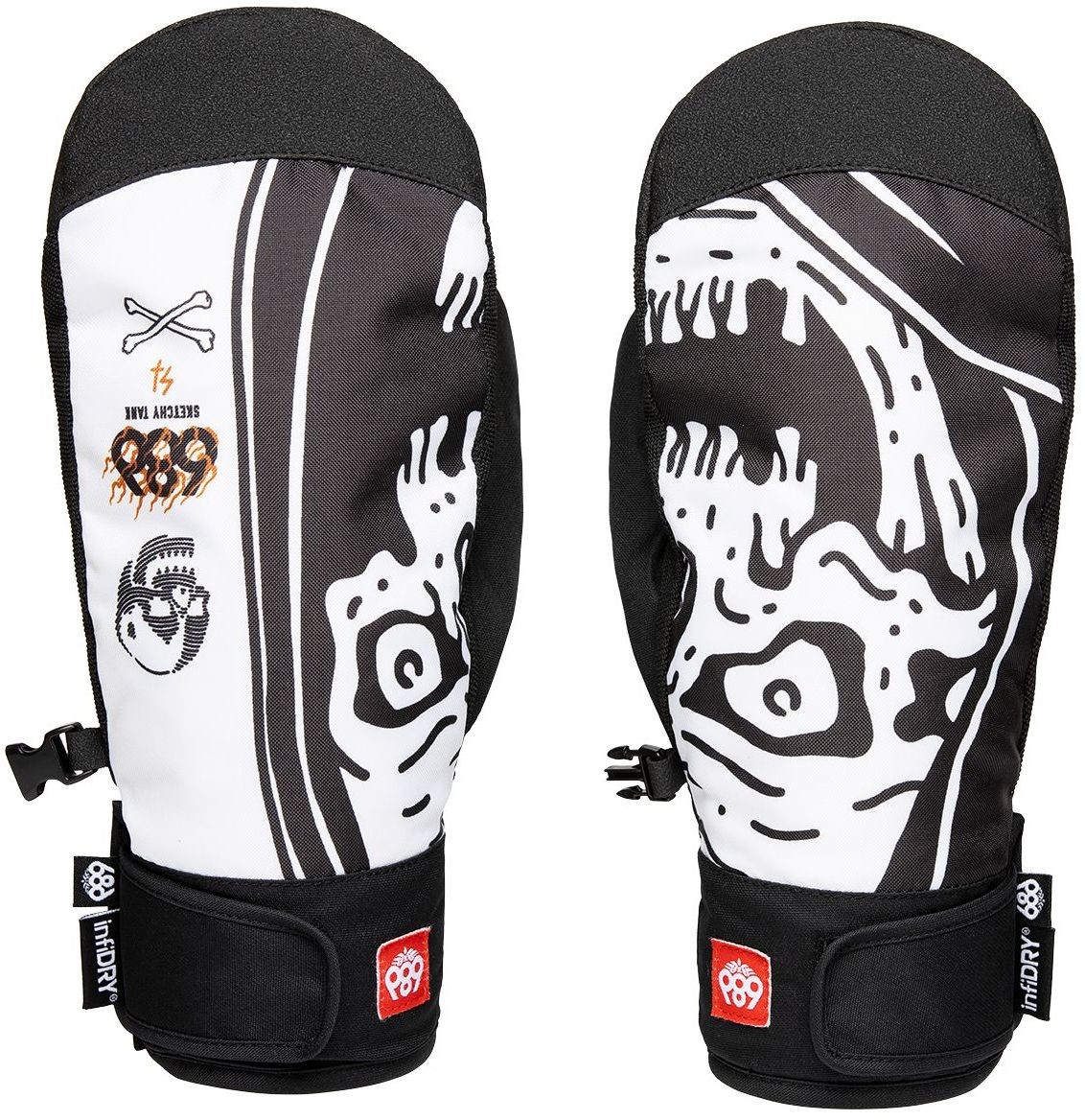 686 rękawiczki męskie MOUNTAIN MITT Sketchy Tank Skull