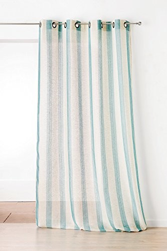 Linder 1168/43/375fr kaczka-4PK poliester/len/bawełna kurtyny Niebieski 150 x 280 cm 1168/43/375FR