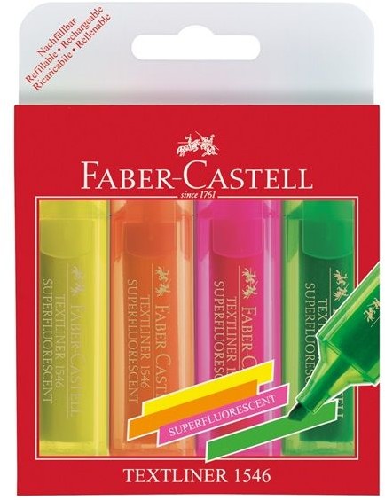 Faber-Castell Zakreślacz Faber Castell neon komplet w etui - 4 kolory 154604