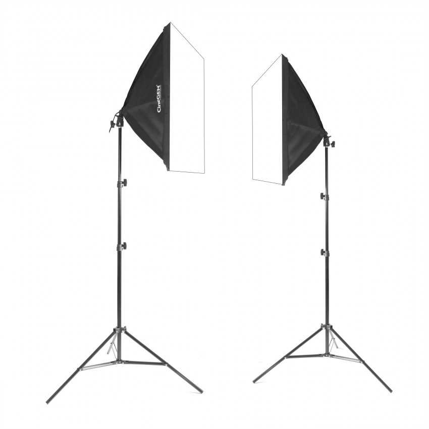 CineGEN Zestaw 2 lamp światła stałego SOFTBOX 60x60cm 65W 200cm DOUBLE-66681