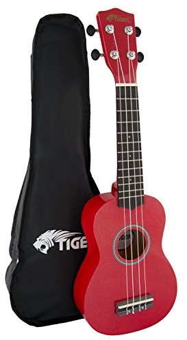 Tiger jakości uke7 RD sopranowy Ukulele torba z zamkiem  dla początkujących  czerwony UKE7-RD