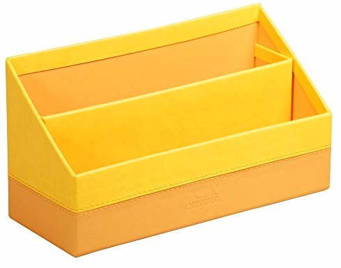 Rhodia 318946C półka na listy (10 x 25 x 31 cm, idealna do organizacji, ze sztucznej skóry, elegancka, praktyczna), 1 sztuka, żółta 318946C