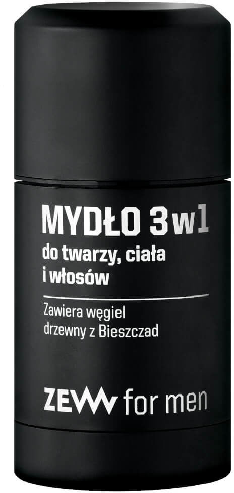 ZEW for men Mydło naturalne 3w1 do twarzy, ciała i włosów z węglem drzewnym 16137