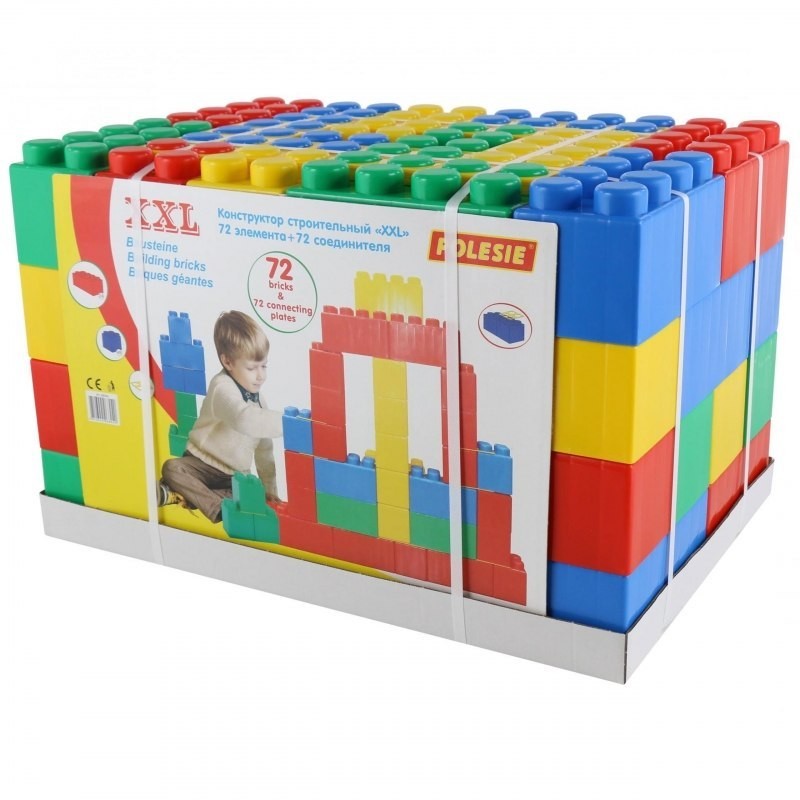 Wader Quality Toys Klocki XXL 72 Elementy + 72 łączniki 68088