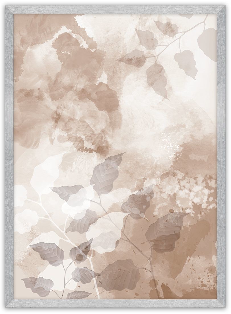 Dekoria Dekoria Plakat Beige Art 70 x 100 cm Ramka Srebrna 223G-000-30