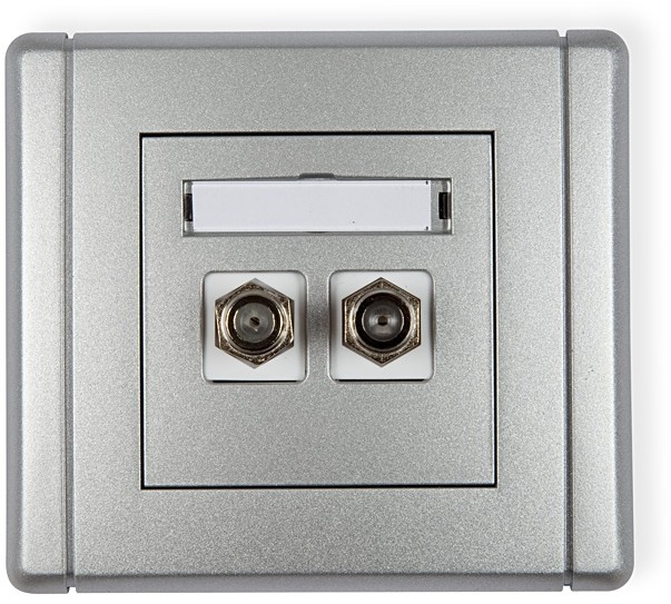 Karlik Flexi srebrny gniazdo antenowe typu F 2xSAT) 7FGF-2 7FGF-2
