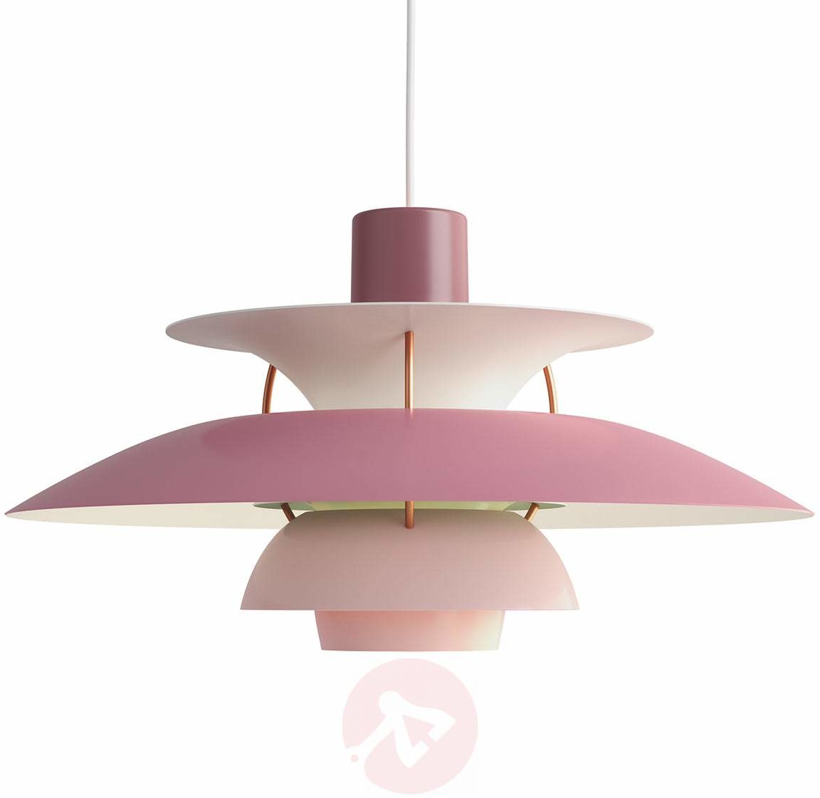 Louis Poulsen PH 5, lampa wisząca, różowa