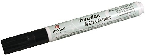 Rayher Hobby Rayher 38709576 porcelany i szkła marker, 1  2 MM, w kolorze czarnym 38-709-576