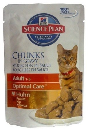 Hills Science Plan Hills Feline Adult Chicken Optimal Care Saszetka 85G