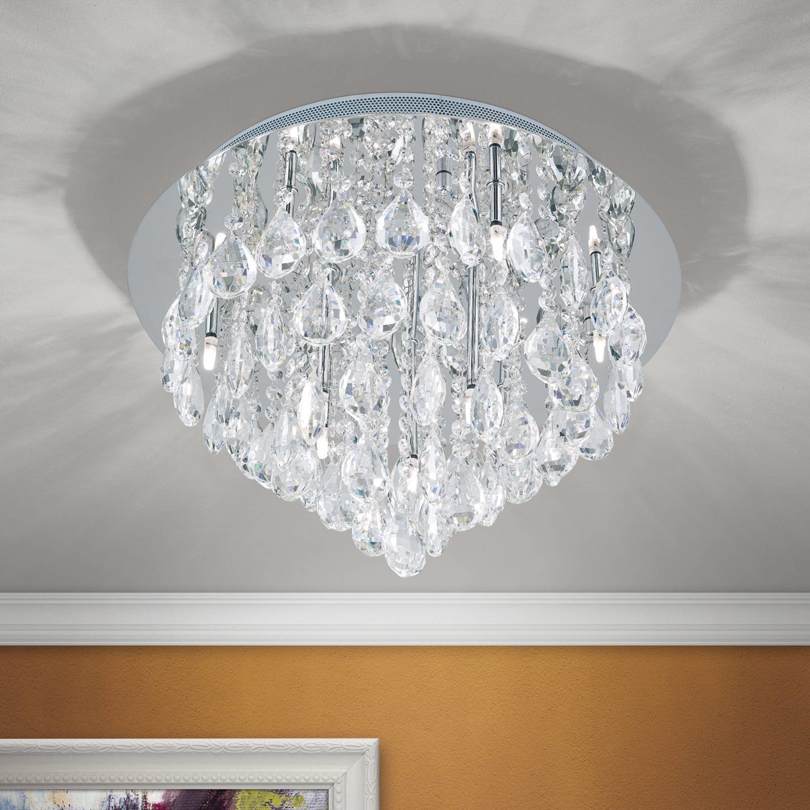 Orion Lampa sufitowa Celeste kryształy K9 45cm, chrom