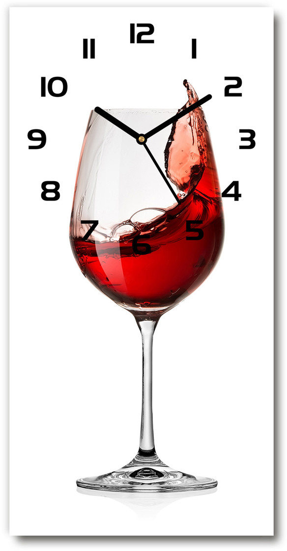 Zegar szklany ścienny Czerwone wino